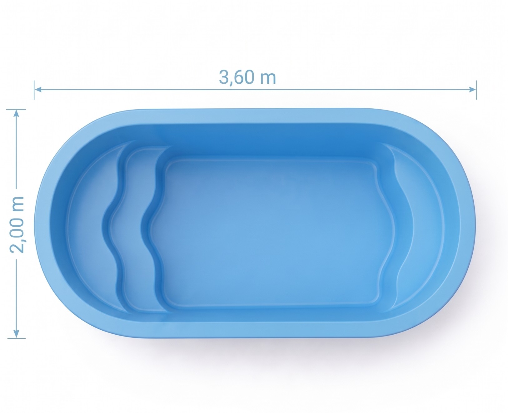 Modelo Ovalada 3.60 x 2.00 m